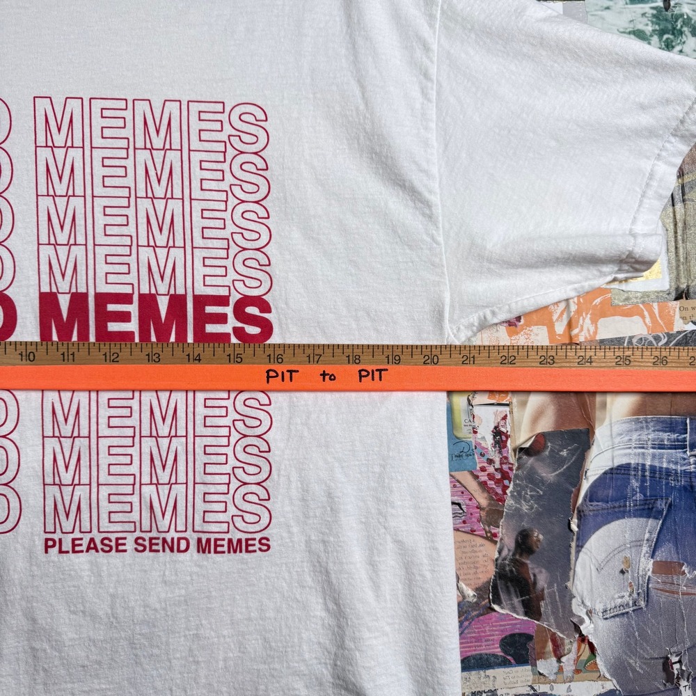 Fruit Of The Loom Send Memes White Graphic Print T Shirt‎ Large L - Picture 4 of 6
